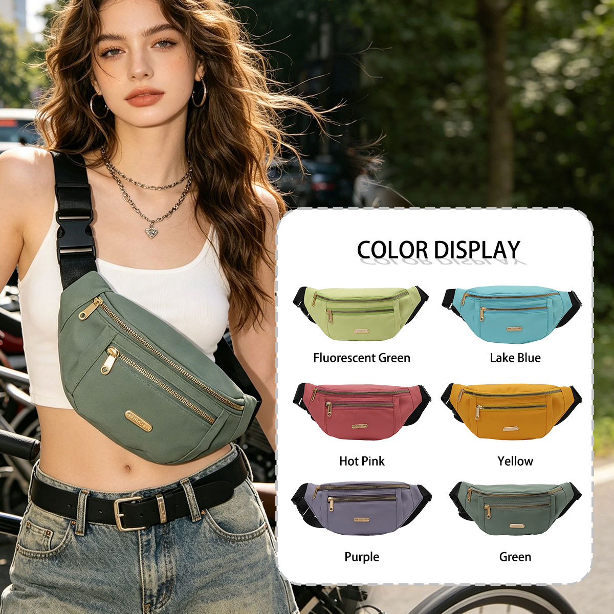 Cycling Commuter Bag - Fashion Casual Solid Color Women's Chest