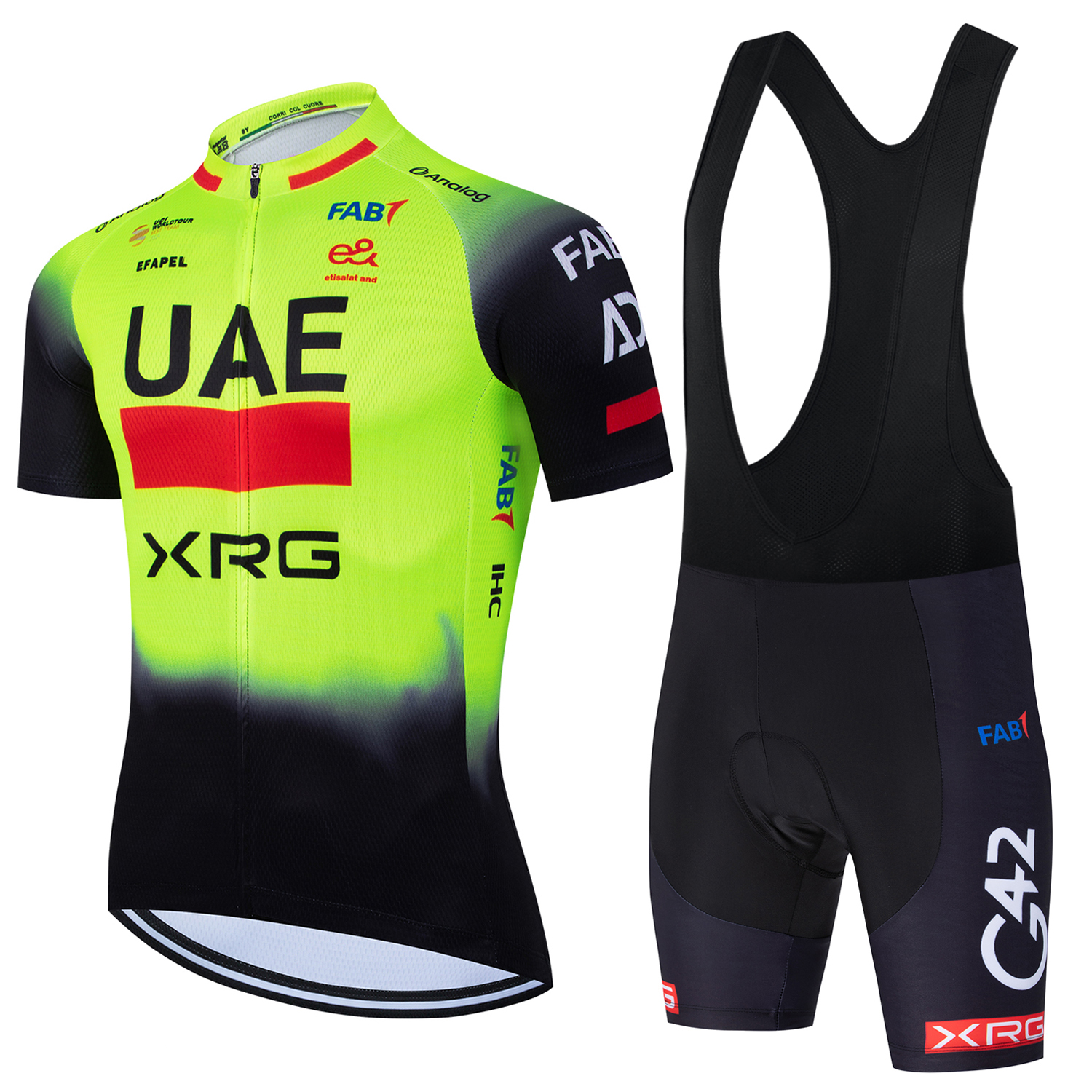 Cycling Commuter Clothing - Fluorescent Yellow UAE Cycling Jersey Shorts