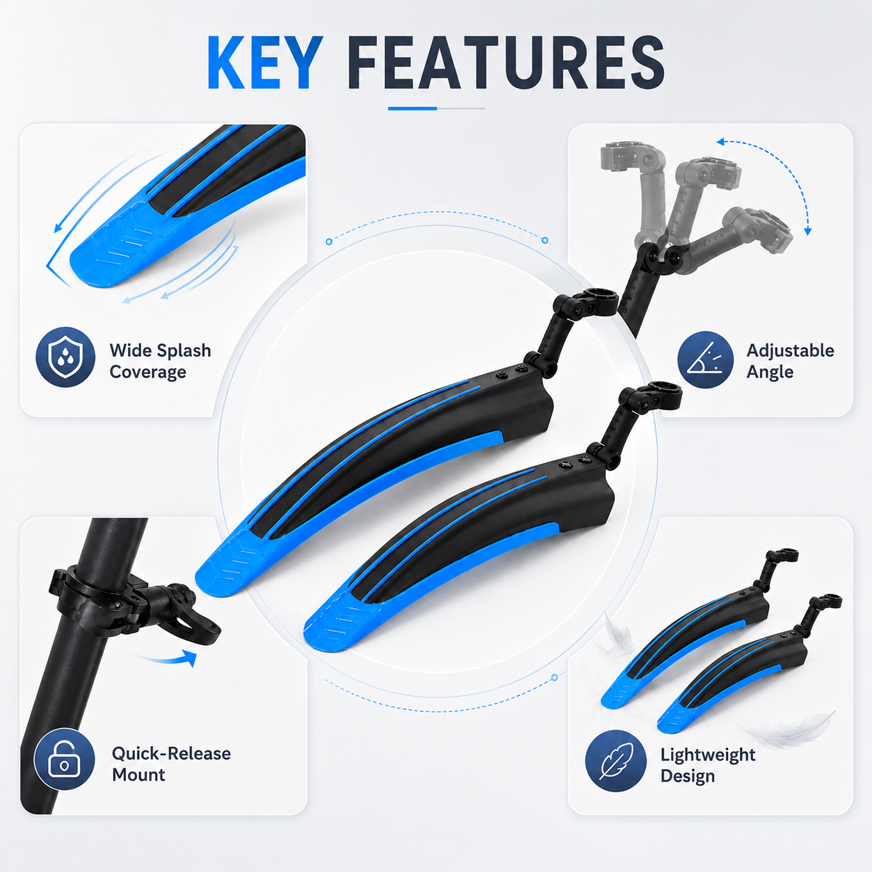 PINMOAP 2PCS Bicycle Mudguard  - Cycling Commute In Rain 评论和价格