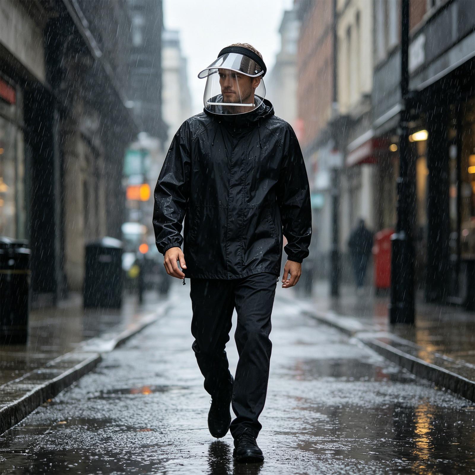 Rain Shield For Face Wide Brim - Cycling Commute In Rain 评论和价格