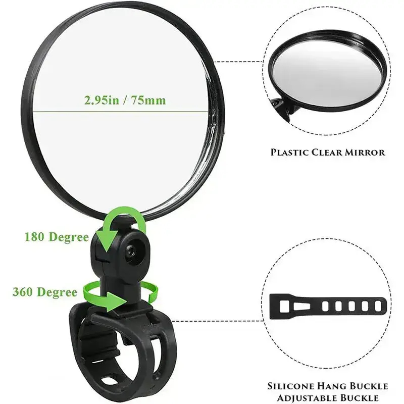 Universal Bicycle Rearview Mir - Mirror Handlebar Convex 评论和价格