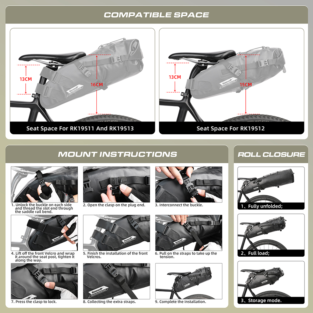 Rhinowalk Bicycle Saddle Bag 5 - Cycling Commuter Bag 评论和价格