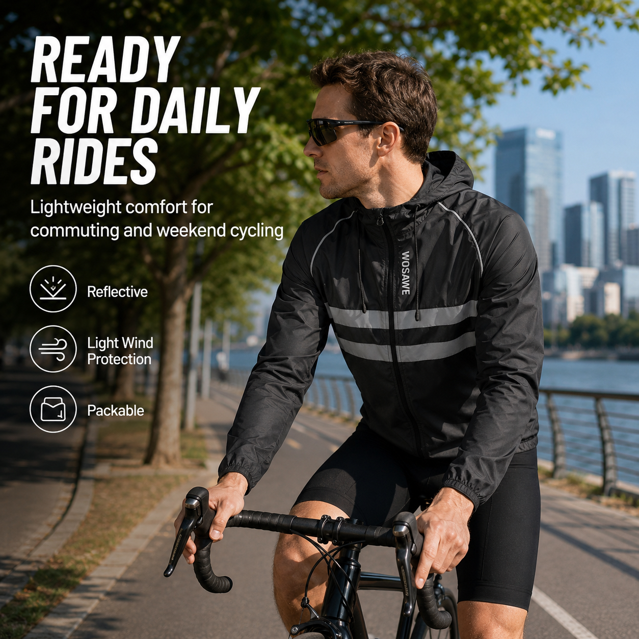 Men's Reflective Cycling Windb - Cycling Commute Jacket 评论和价格
