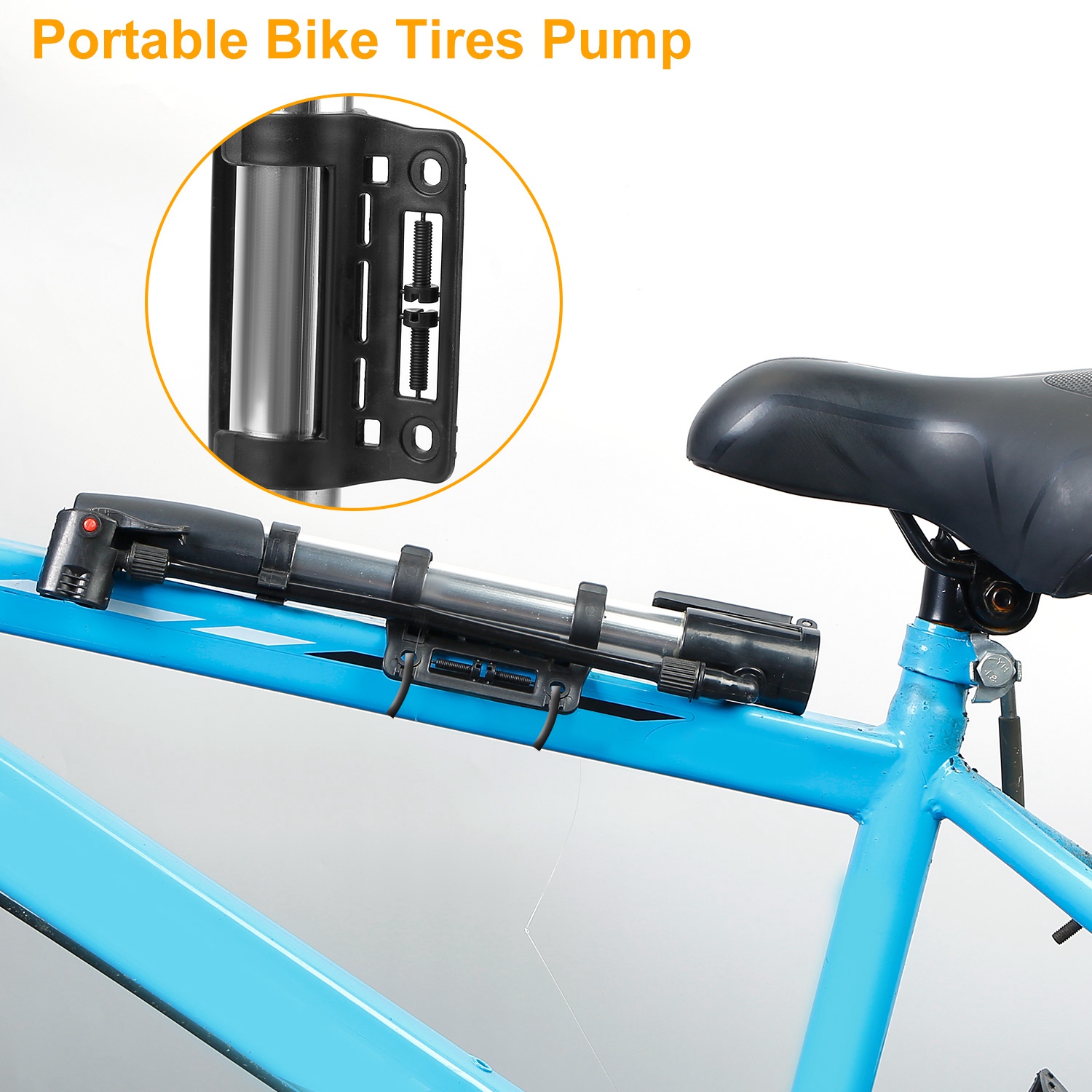 Portable Bike Pump Tire Inflat - Bike Pump Frame Mount 评论和价格