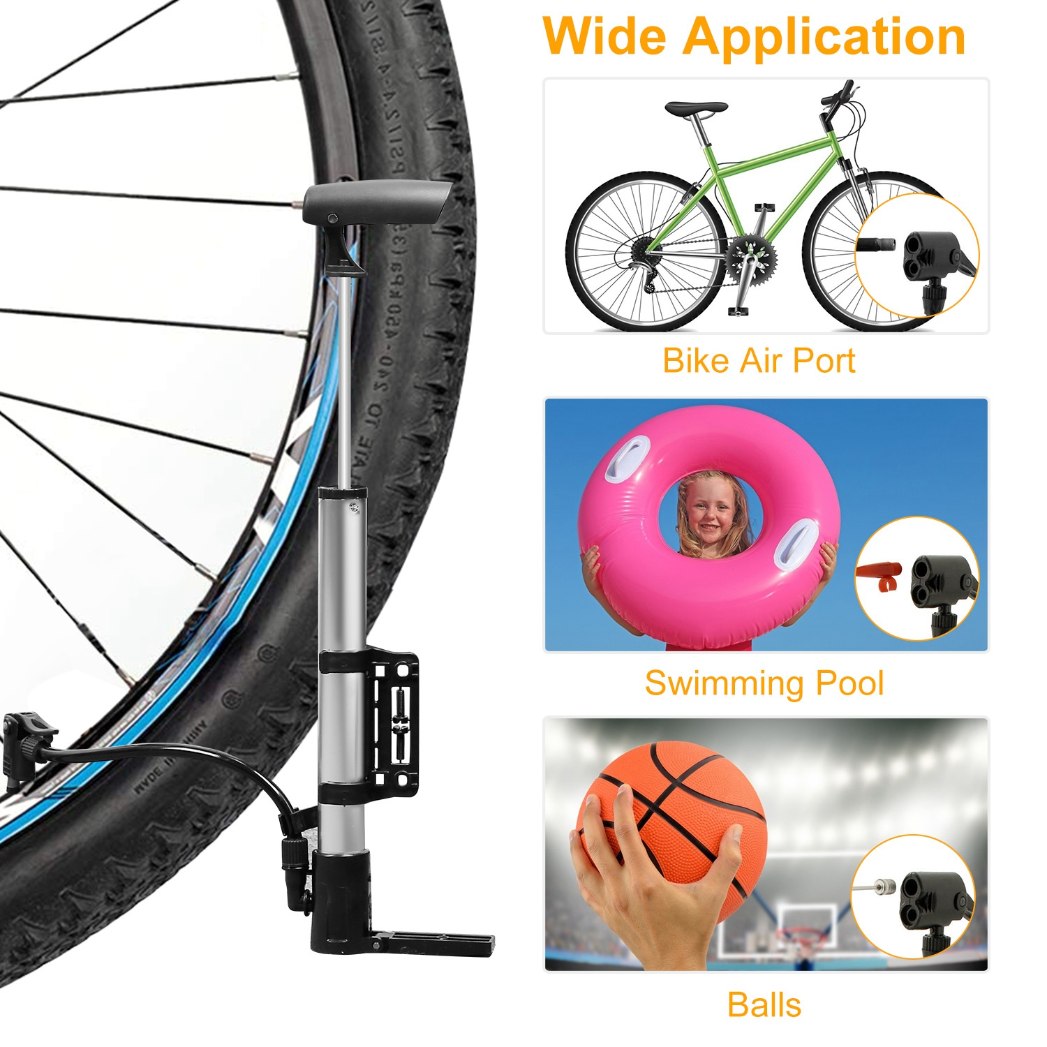 Mini Portable Bike Tire Pump,  - Bike Pump Frame Mount 评论和价格