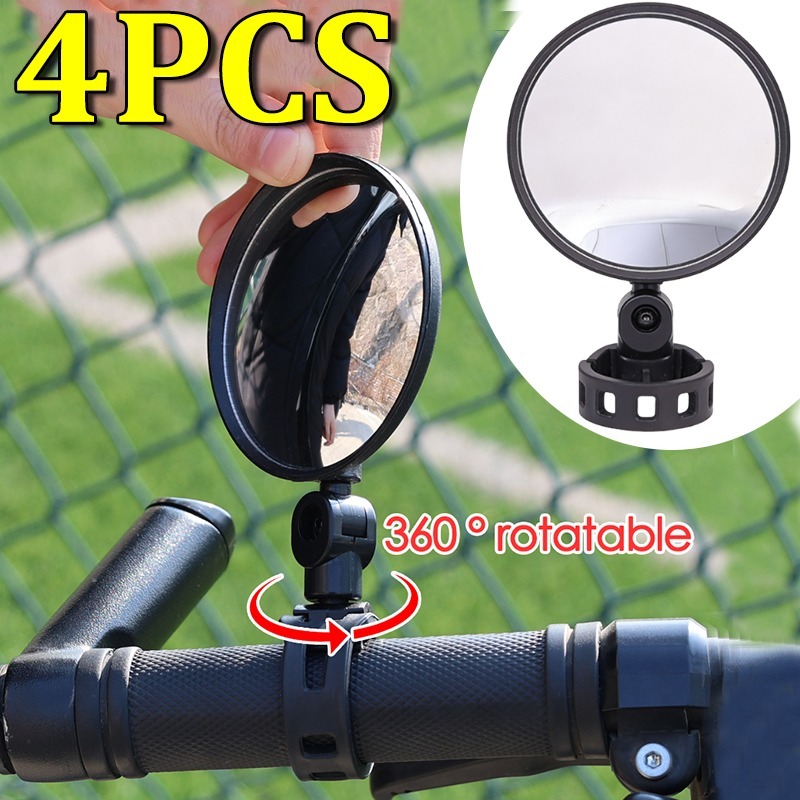 1-4PCS Bicycle Rearview Mirror - Mirror Handlebar Convex 评论和价格